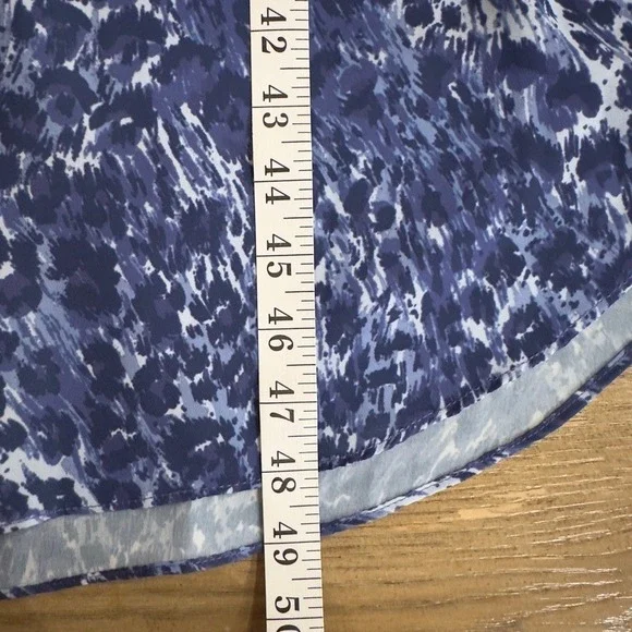 Ramy Brook Kelsie Blue Leopard Print Hi-Low Midi Dress-Tassle Belt-V Neck-Sz XS - Picture 13 of 16